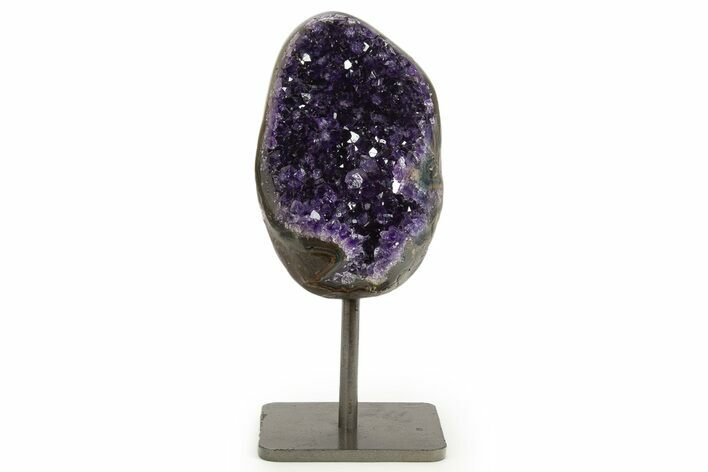 Dark Purple Amethyst Geode On Metal Stand - Uruguay #342703